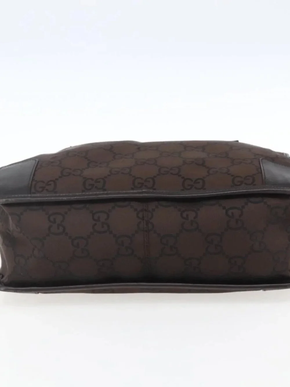 GUCCI GG Canvas Tote Bag Nylon outlet Dark Brown Silver 143742 Auth am10768 - Picture 7 of 16